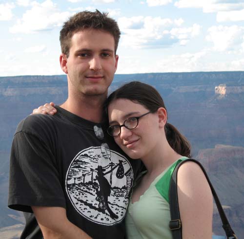me and my former boyfried observing a big hole in the ground